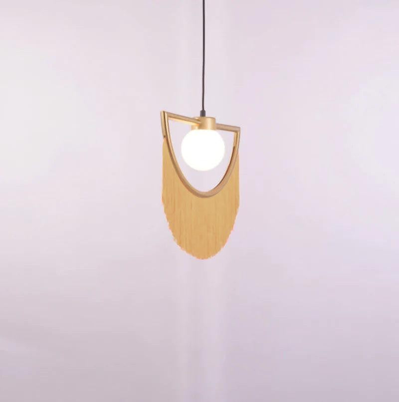 Bohemian Fringe Tassel Pendant Light with Geometric Frame