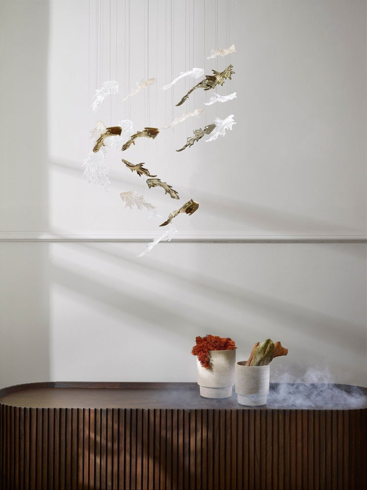 Botanical Crystal Leaf LED Chandelier