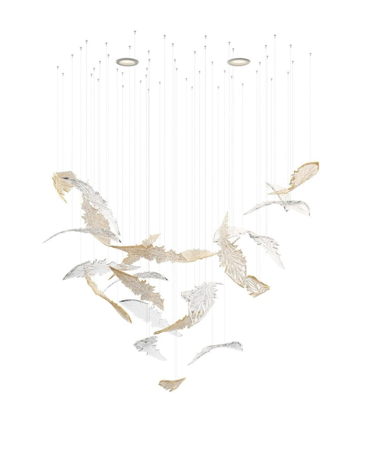 Botanical Crystal Leaf LED Chandelier