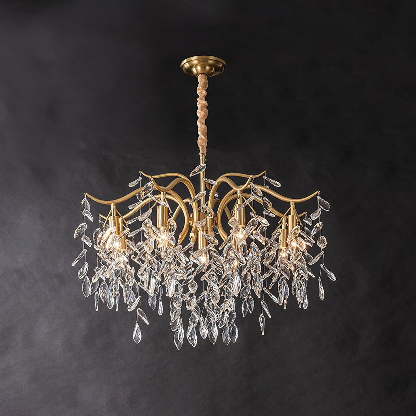 Brass & Crystal Modern Chandelier – 7/9/11-Light Hanging Fixture