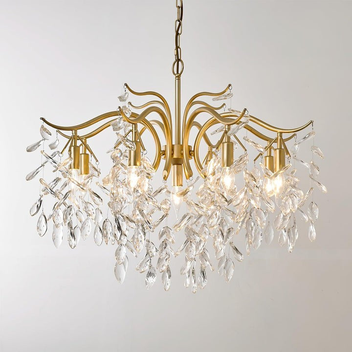 Brass & Crystal Modern Chandelier – 7/9/11-Light Hanging Fixture