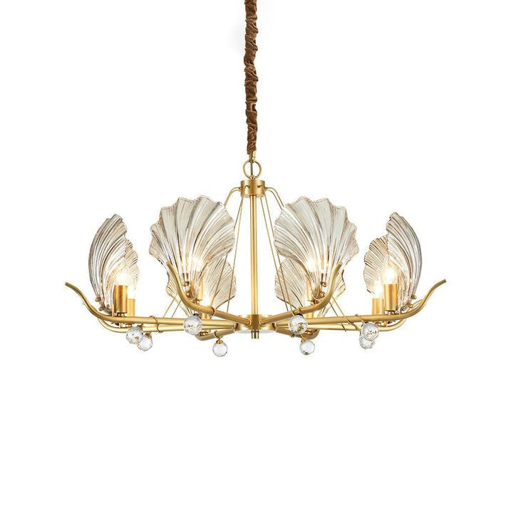 Brass Shell K9 Crystal Ceiling Chandelier