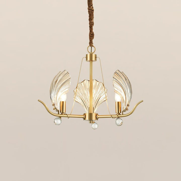 Brass Shell K9 Crystal Ceiling Chandelier