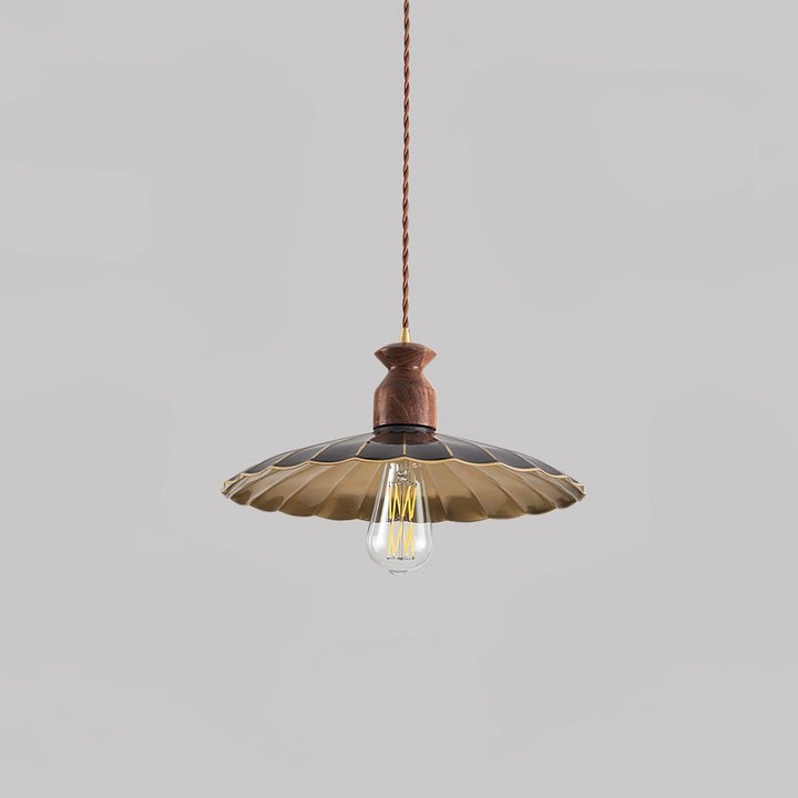 Brass & Wood Adjustable Pendant Light – Rustic Industrial Hanging Lamp