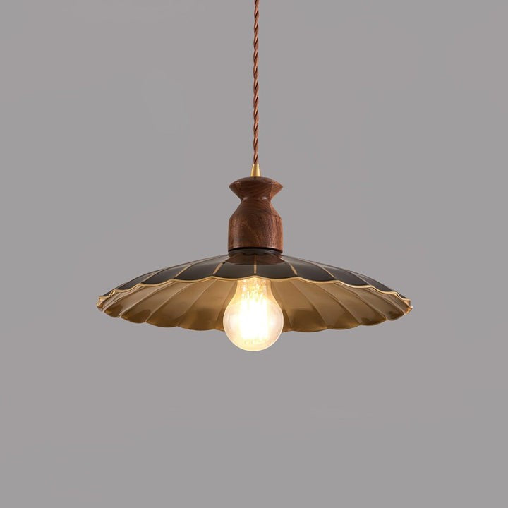 Brass & Wood Adjustable Pendant Light – Rustic Industrial Hanging Lamp