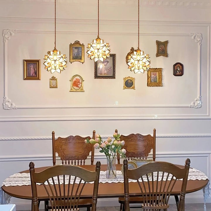 Capiz Flower Sphere Pendant Light