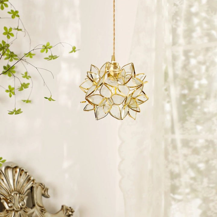 Capiz Flower Sphere Pendant Light