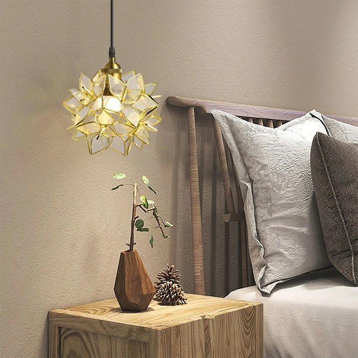 Capiz Flower Sphere Pendant Light