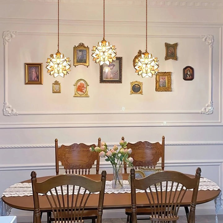 Capiz Flower Sphere Pendant Light