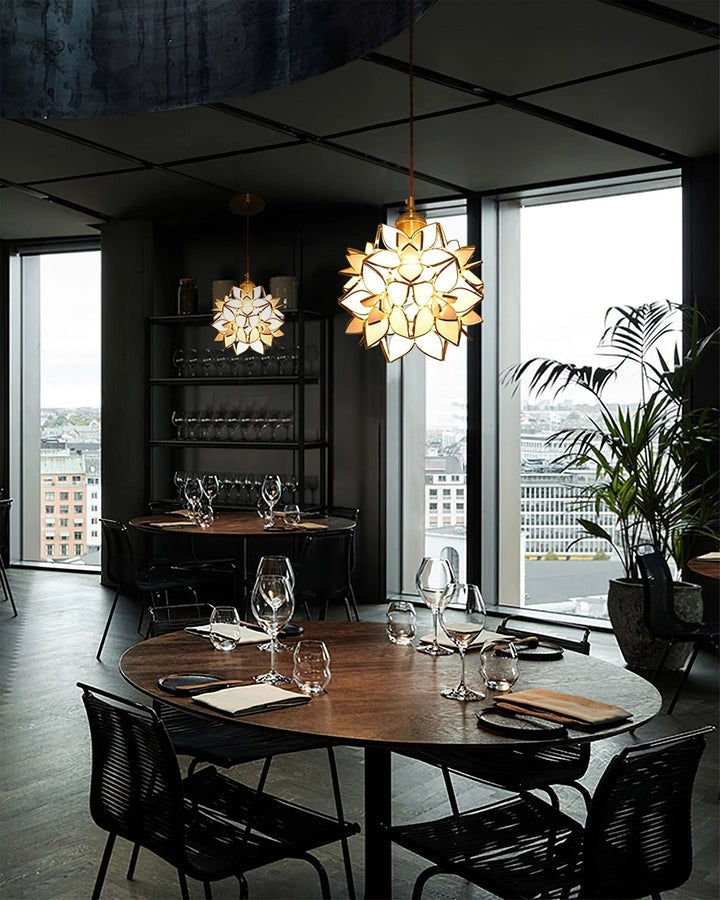 Capiz Flower Sphere Pendant Light