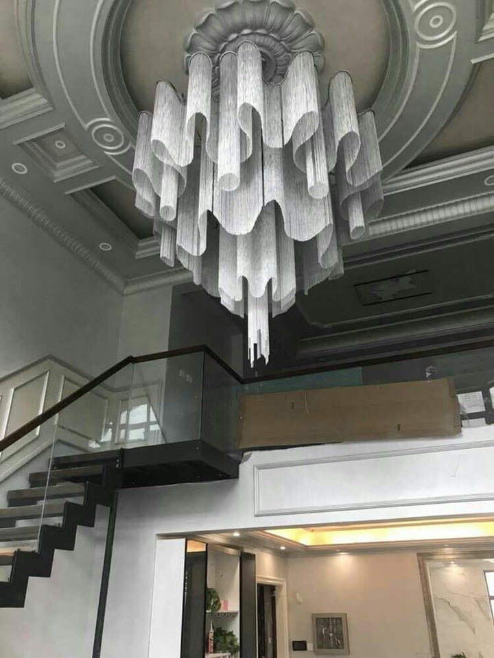 Cascading Metal Chain Chandelier
