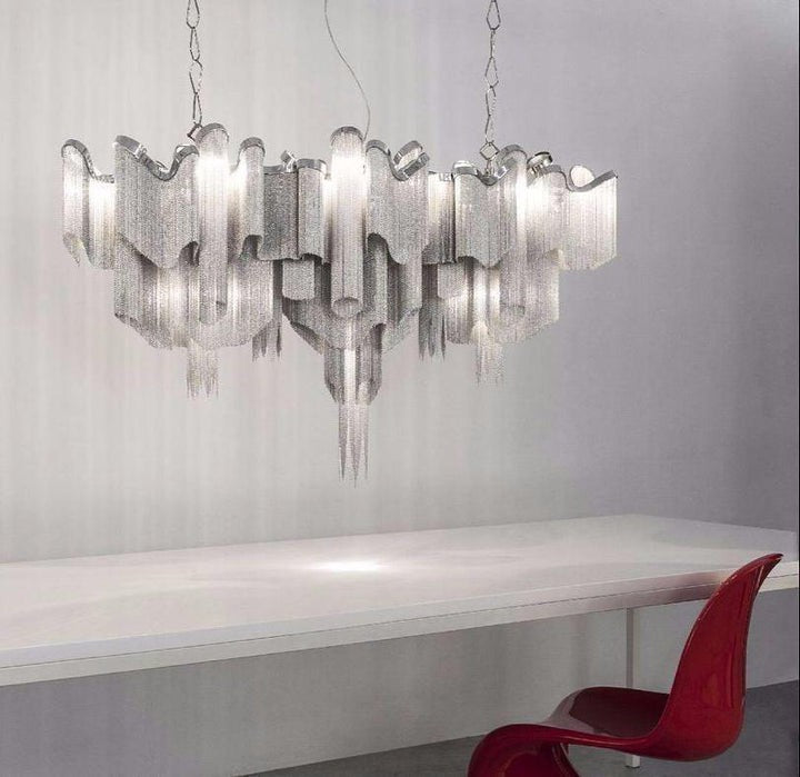Cascading Metal Chain Chandelier