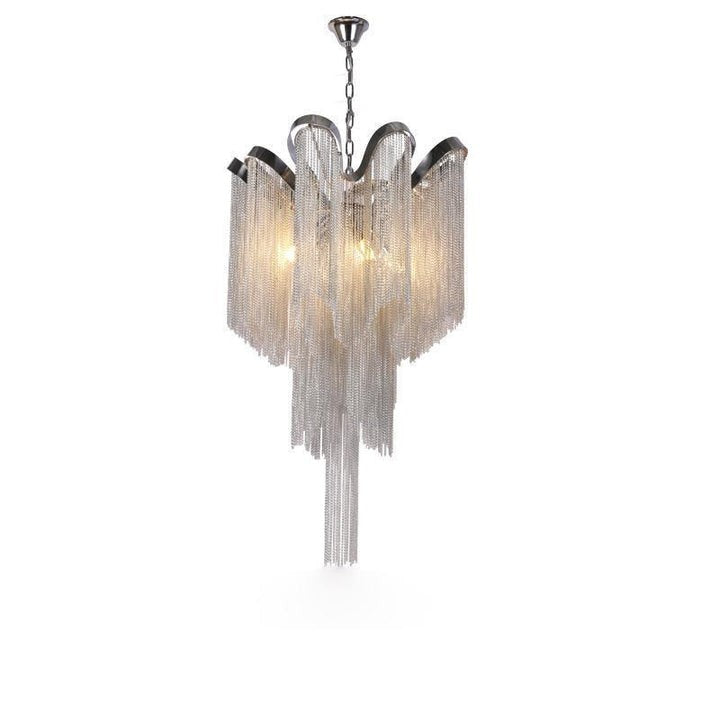 Cascading Metal Chain Chandelier