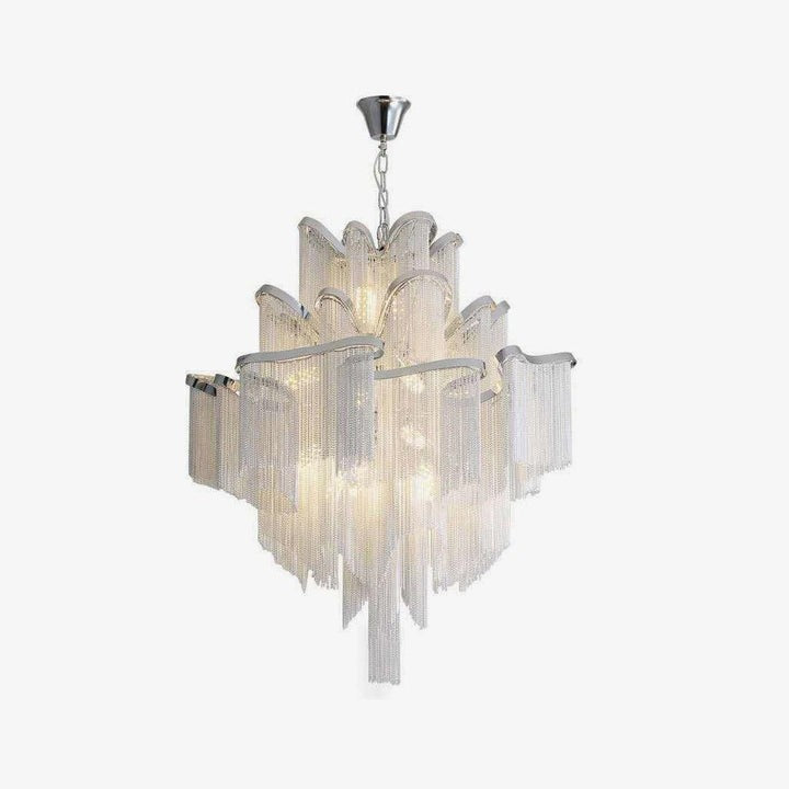 Cascading Metal Chain Chandelier
