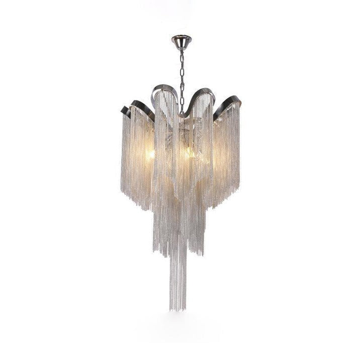 Cascading Metal Chain Chandelier