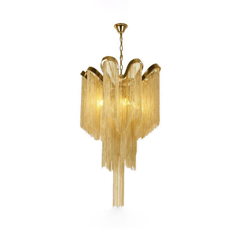 Cascading Metal Chain Chandelier