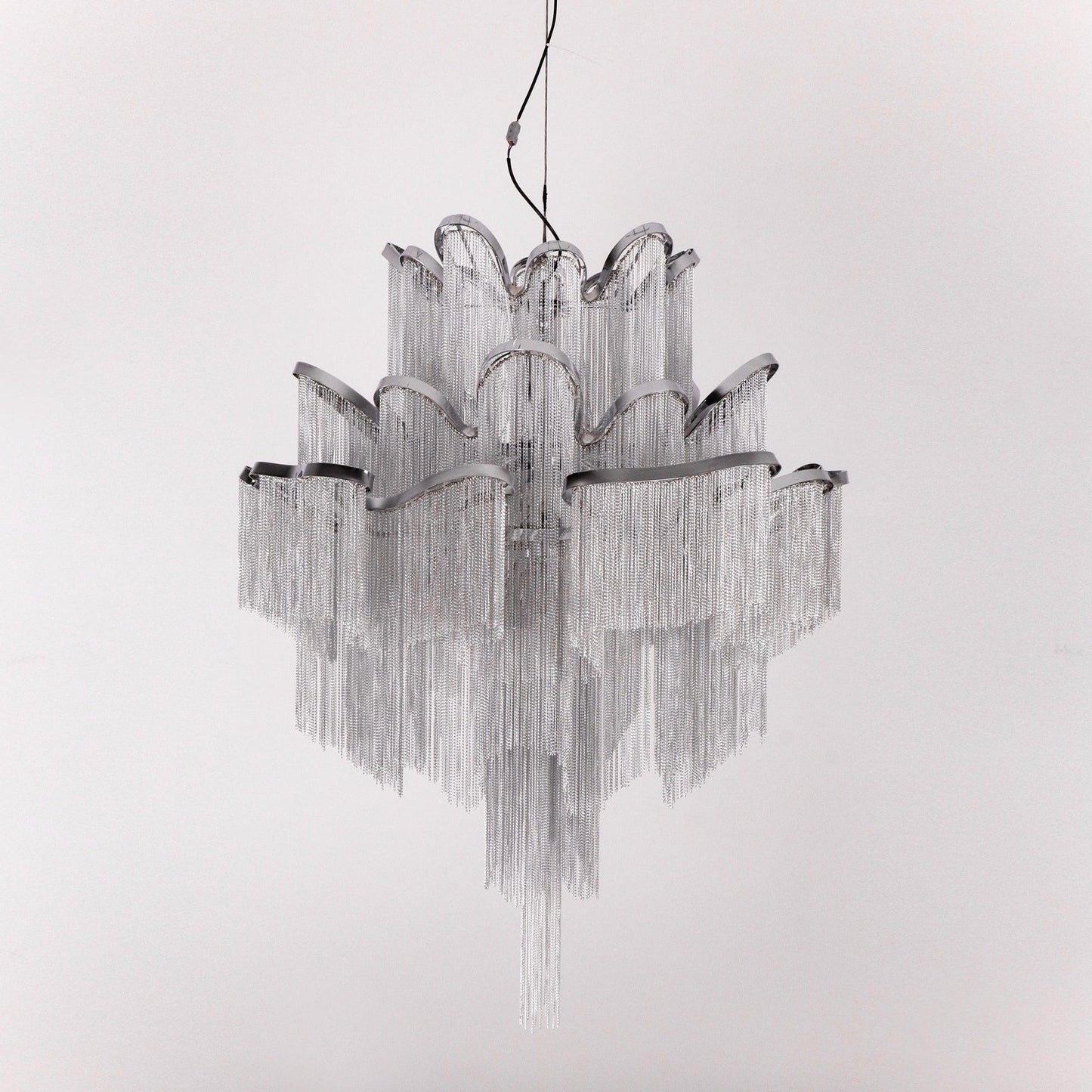 Cascading Metal Chain Chandelier