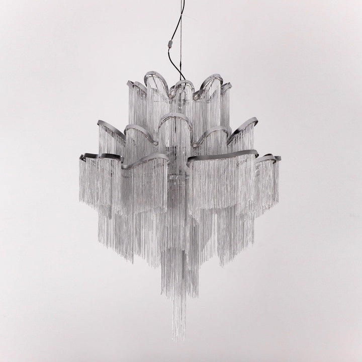 Cascading Metal Chain Chandelier