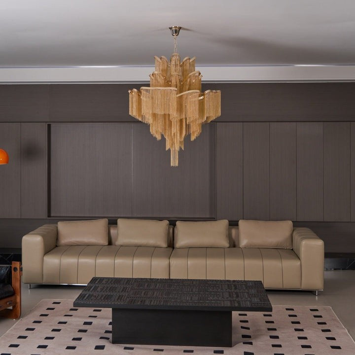 Cascading Metal Chain Chandelier
