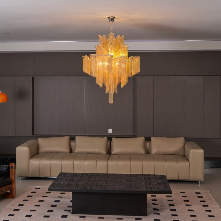 Cascading Metal Chain Chandelier