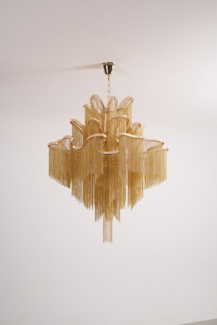 Cascading Metal Chain Chandelier