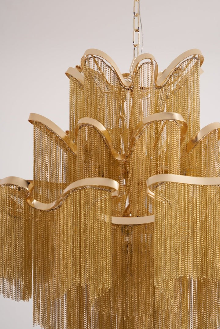 Cascading Metal Chain Chandelier