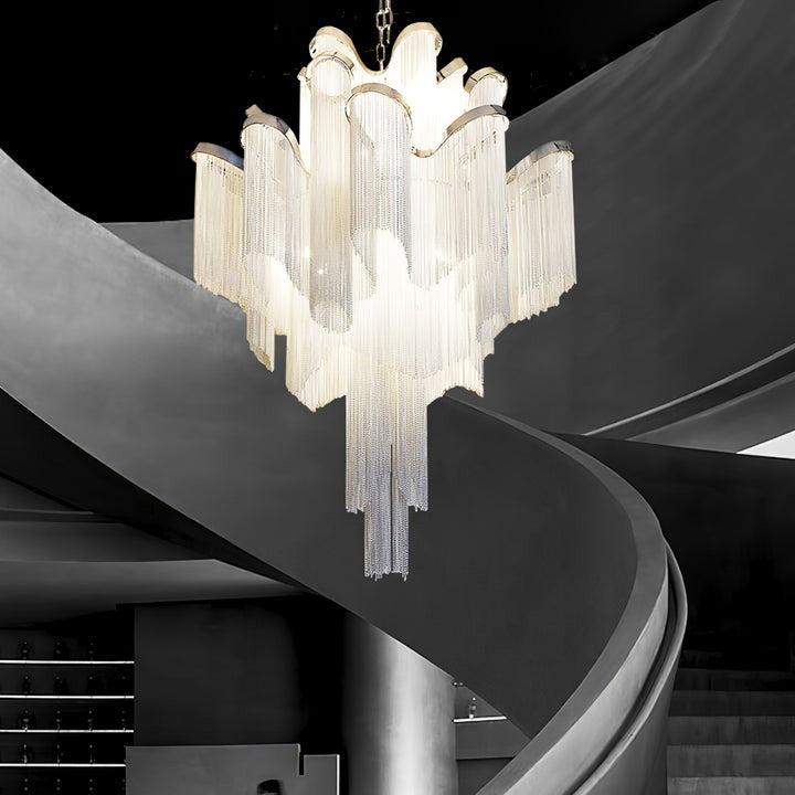 Cascading Metal Chain Chandelier