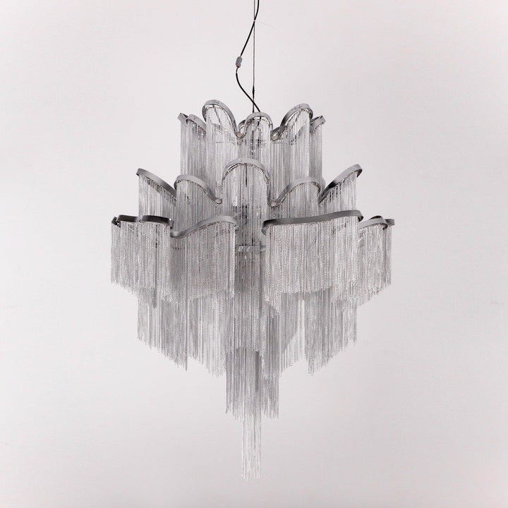 Cascading Metal Chain Chandelier