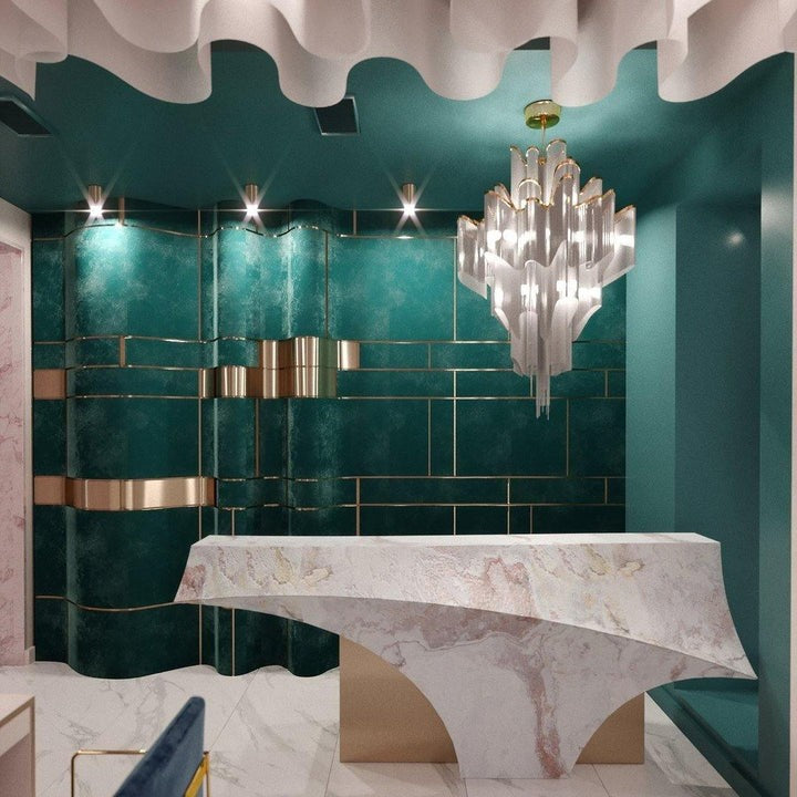 Cascading Metal Chain Chandelier
