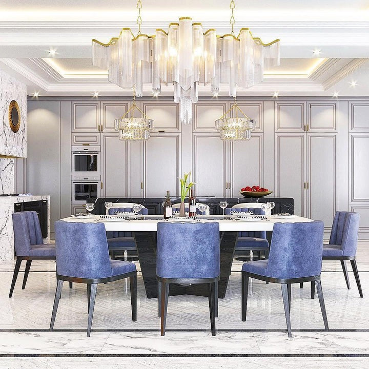 Cascading Metal Chain Chandelier