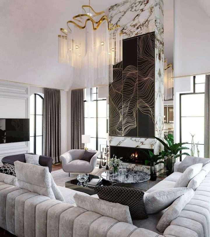 Cascading Metal Chain Chandelier