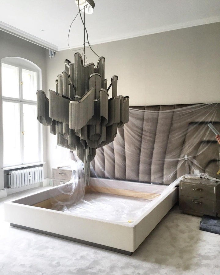 Cascading Metal Chain Chandelier