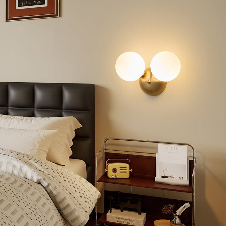 Circular Glass & Brass Wall Sconce