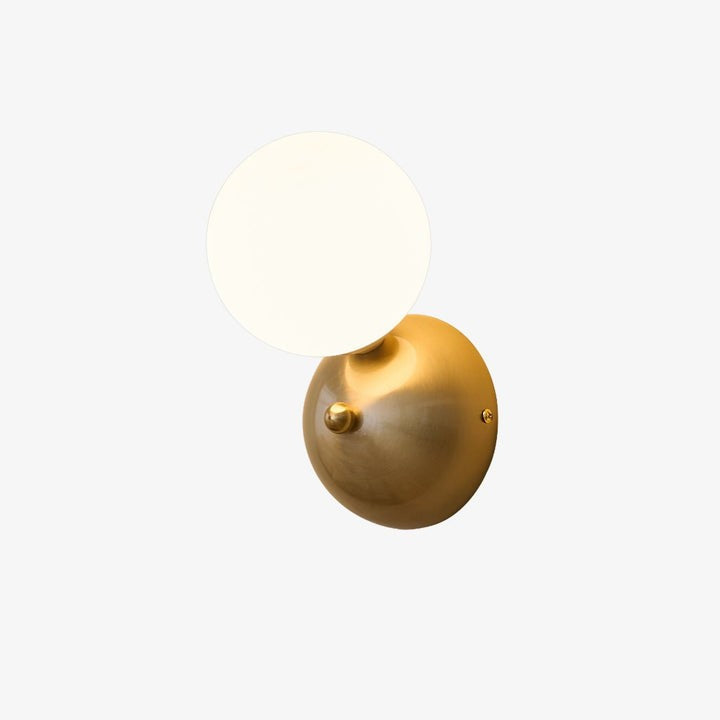 Circular Glass & Brass Wall Sconce