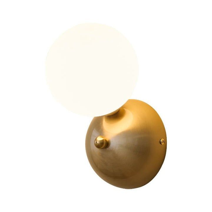 Circular Glass & Brass Wall Sconce