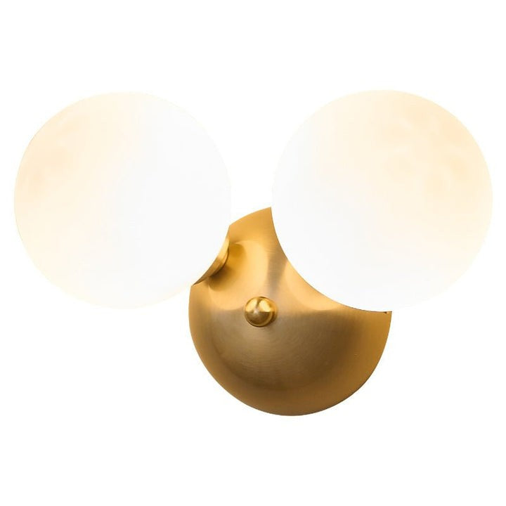 Circular Glass & Brass Wall Sconce