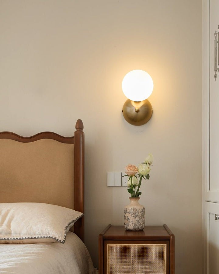 Circular Glass & Brass Wall Sconce