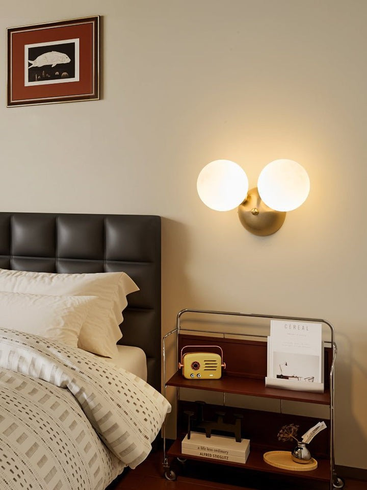 Circular Glass & Brass Wall Sconce