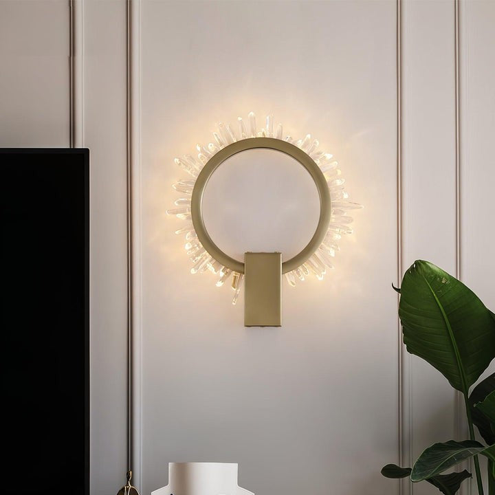 Clear Crystal LED Wall Sconce in Gold Finish