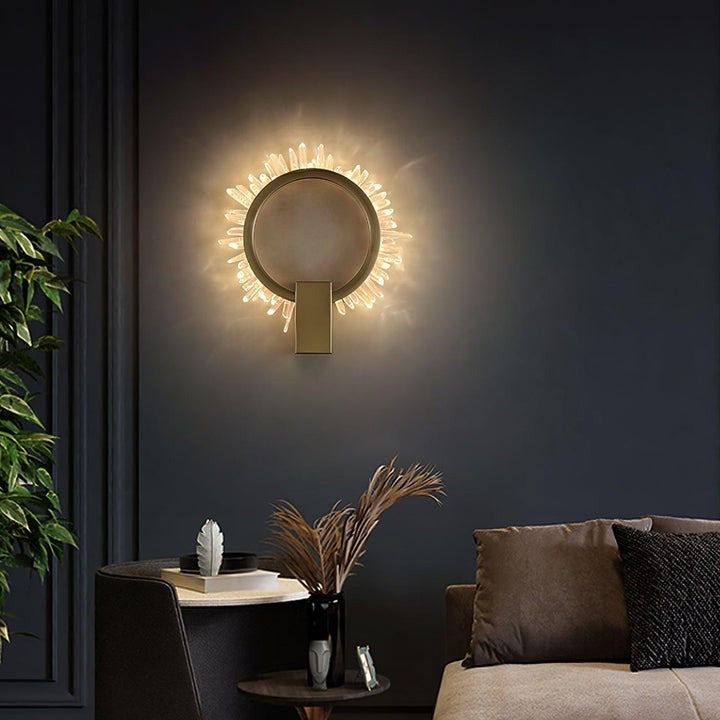 Clear Crystal LED Wall Sconce in Gold Finish