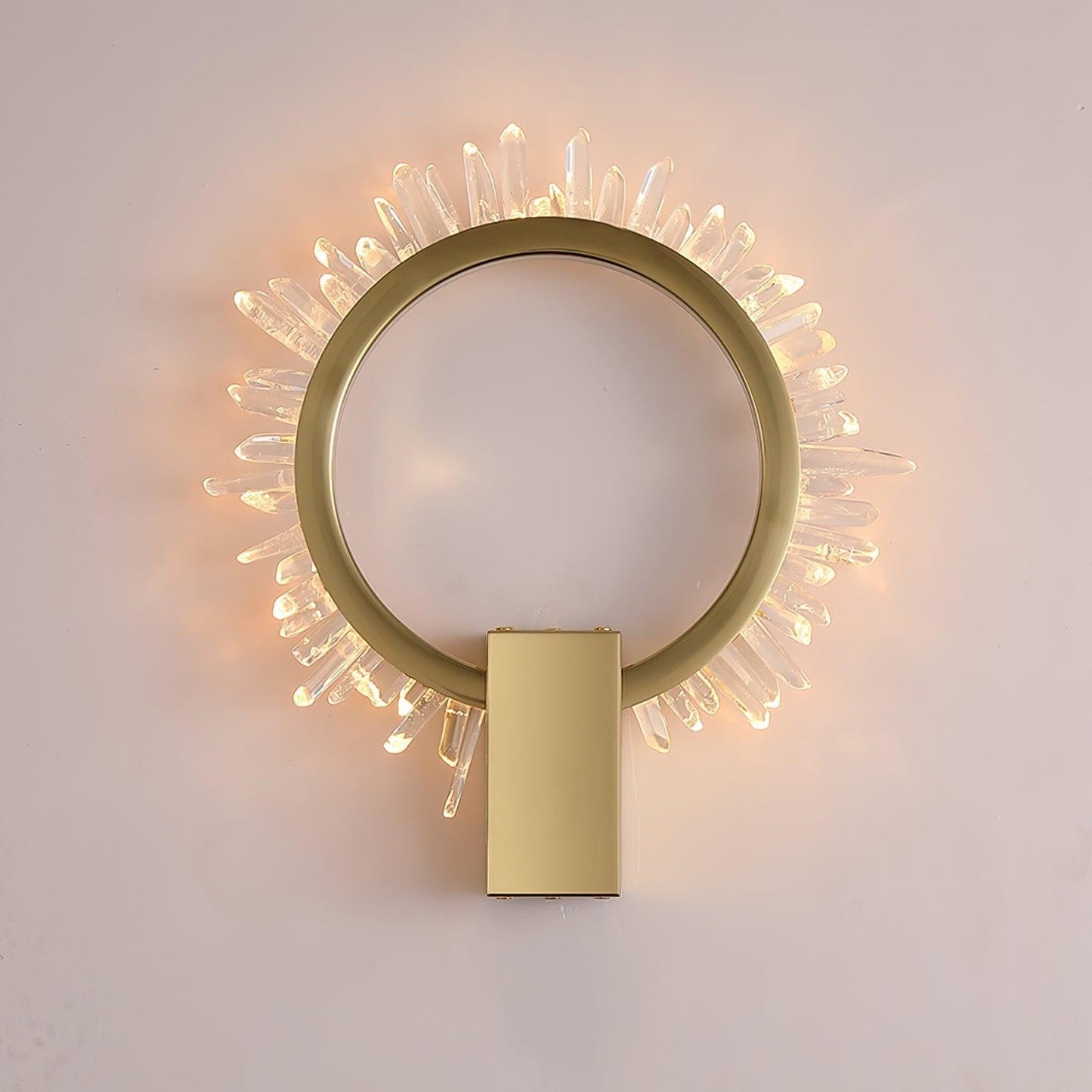 Clear Crystal LED Wall Sconce in Gold Finish