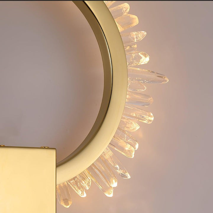 Clear Crystal LED Wall Sconce in Gold Finish