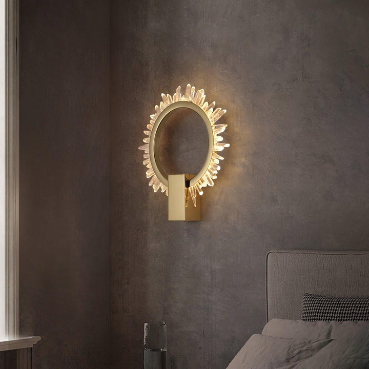 Clear Crystal LED Wall Sconce in Gold Finish