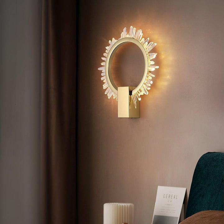Clear Crystal LED Wall Sconce in Gold Finish