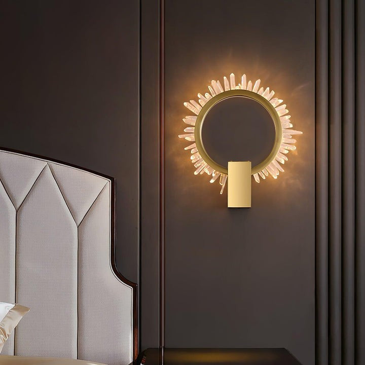 Clear Crystal LED Wall Sconce in Gold Finish