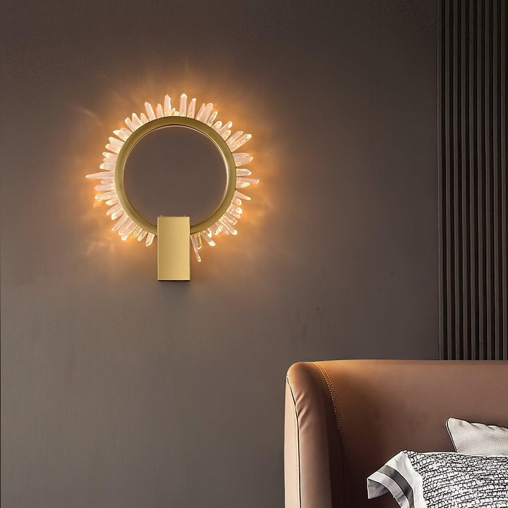 Clear Crystal LED Wall Sconce in Gold Finish