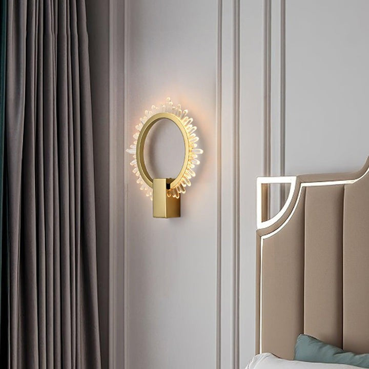 Clear Crystal LED Wall Sconce in Gold Finish