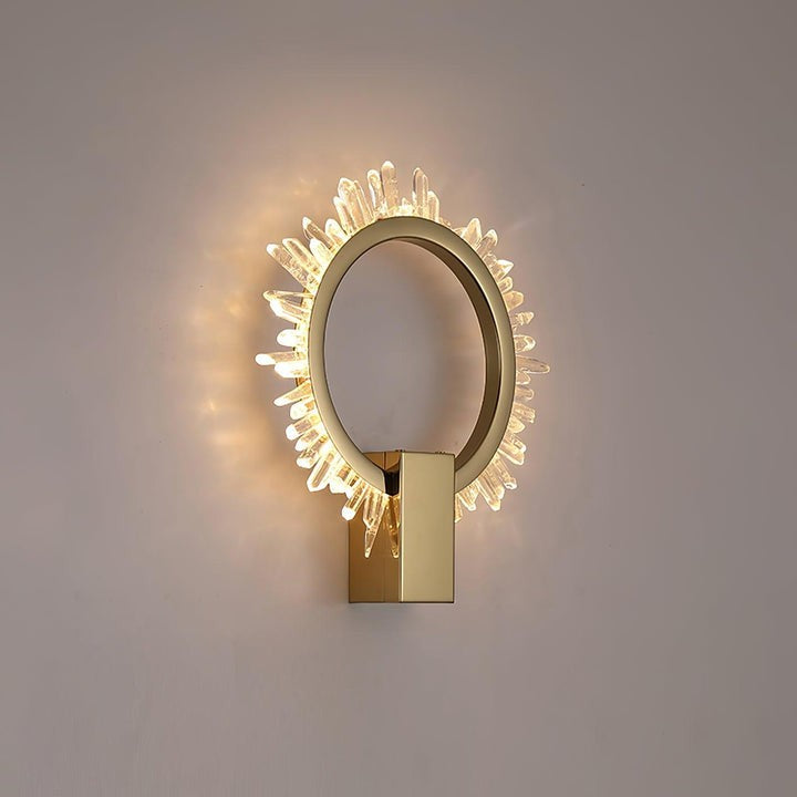 Clear Crystal LED Wall Sconce in Gold Finish