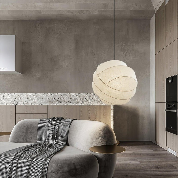 Cocoon Fiber Orbital Pendant Light – Modern LED Fixture