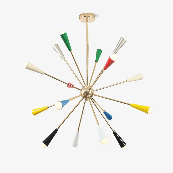 Colorburst Starburst Mid-Century Chandelier